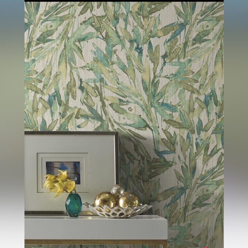 NWT Anthropologie Rainforest Leaves Wallpaper 1 roll